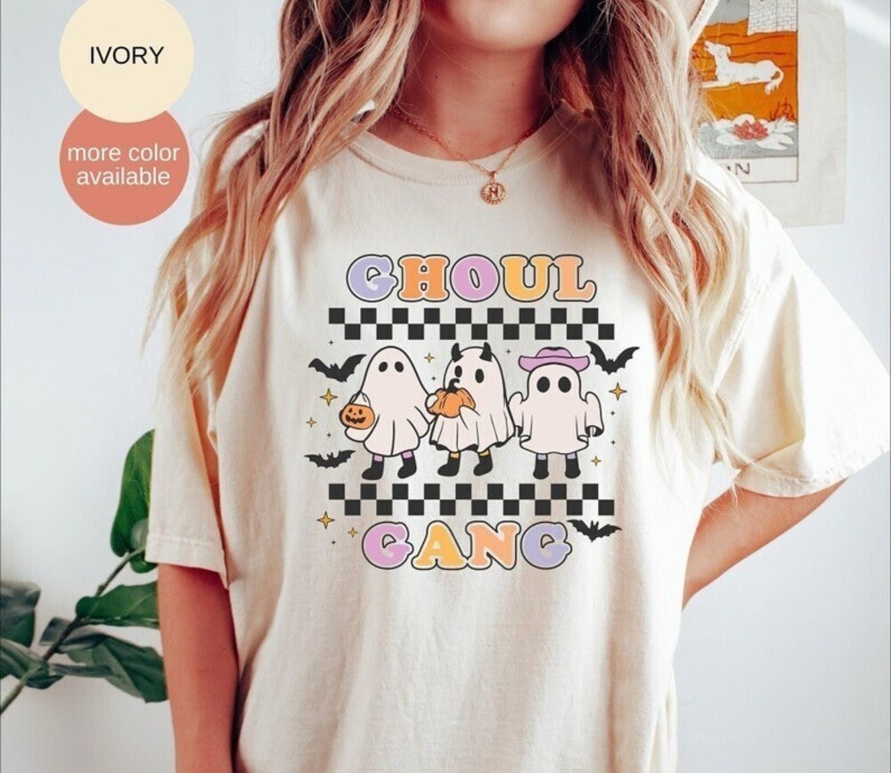 Ghoul Gang Shirt Halloween T-Shirt Cute Ghost Horror Tee Comfort Colors